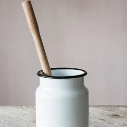 Graham & Green Loo Brush in Enamel Pot