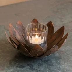 Graham & Green Lotus Rust Tealight Holder