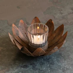Graham & Green Lotus Rust Tealight Holder
