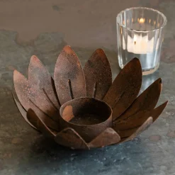 Graham & Green Lotus Rust Tealight Holder