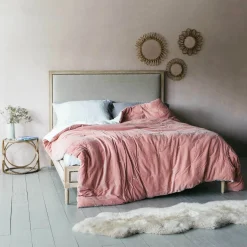 Graham & Green Luna Natural Linen King Size Bed