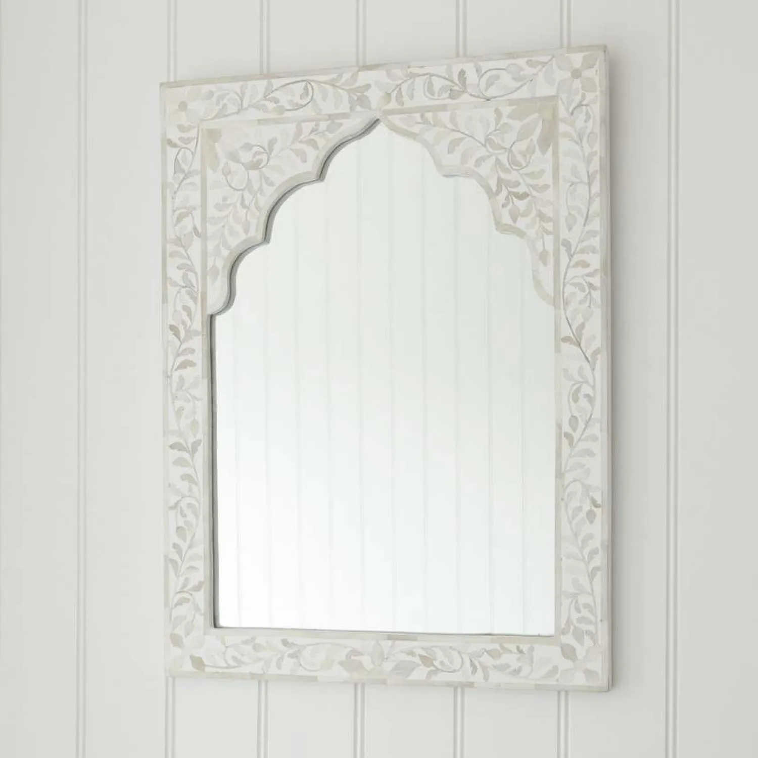 Graham & Green Mandir White Bone Inlay Mirror