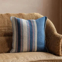 Graham & Green Maree Blue and White Striped Square Cushion