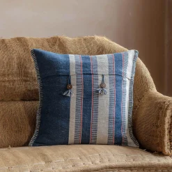 Graham & Green Maree Blue and White Striped Square Cushion