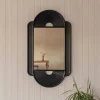 Graham & Green Margot Black Wooden Carved Mirror