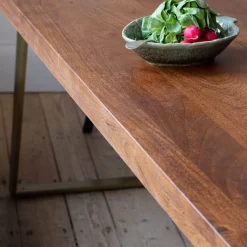 Graham & Green Max 6 Seater Brass Dining Table