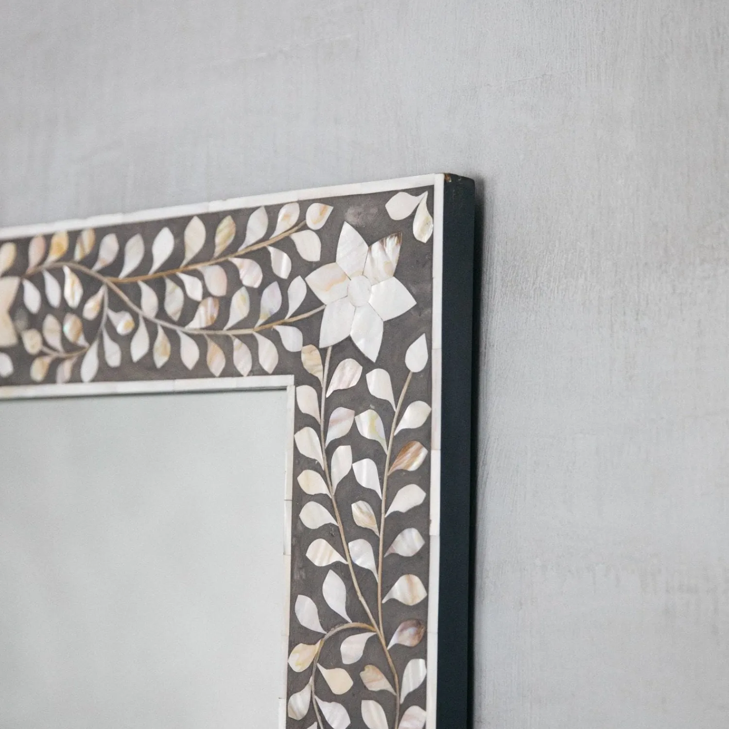 Graham & Green Maxi Grey Mother of Pearl Mirror