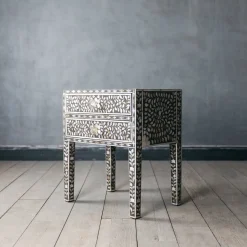 Graham & Green Maxi Grey Mother of Pearl Bedside Table