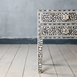 Graham & Green Maxi Grey Mother of Pearl Bedside Table