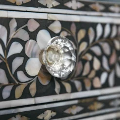 Graham & Green Maxi Grey Mother of Pearl Bedside Table