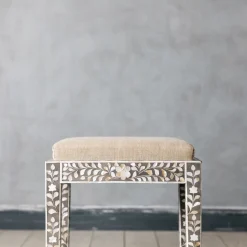 Graham & Green Maxi Grey Mother of Pearl Stool