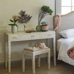 Graham & Green Maxi White Mother of Pearl Stool