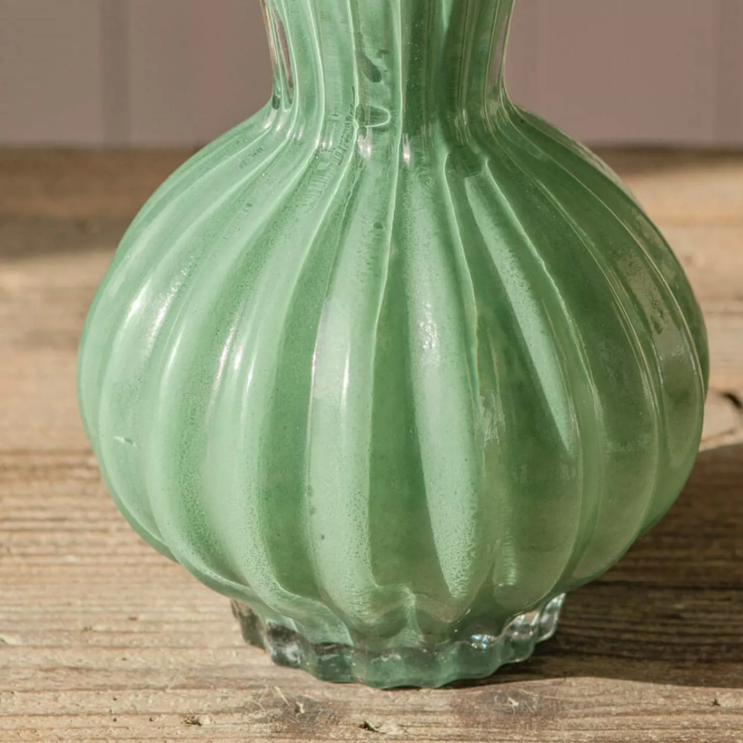 Graham & Green Medium Green Fluted Ruffle Vase