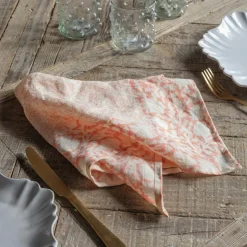 Graham & Green Merielle Pink Block Printed Napkin