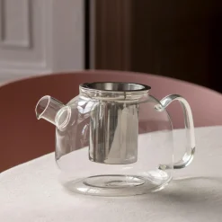 Graham & Green Metal and Clear Glass Teapot