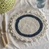 Graham & Green Midnight Blue Crochet Round Placemat