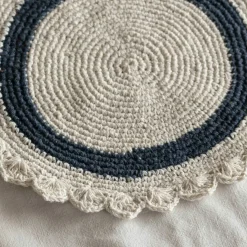 Graham & Green Midnight Blue Crochet Round Placemat