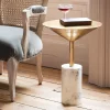 Graham & Green Mildred Gold and Marble Side Table