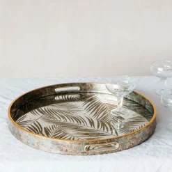 Graham & Green Mirrored Fern Leaf Tray