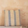 Graham & Green Misty Square Blue and White Striped Cushion