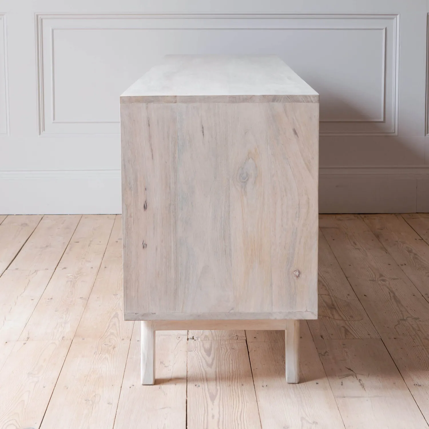 Graham & Green Momoka Hand-Carved Sideboard with Sliding Doors