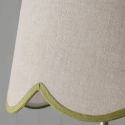 Graham & Green Moss Green Scallop Lamp Shades