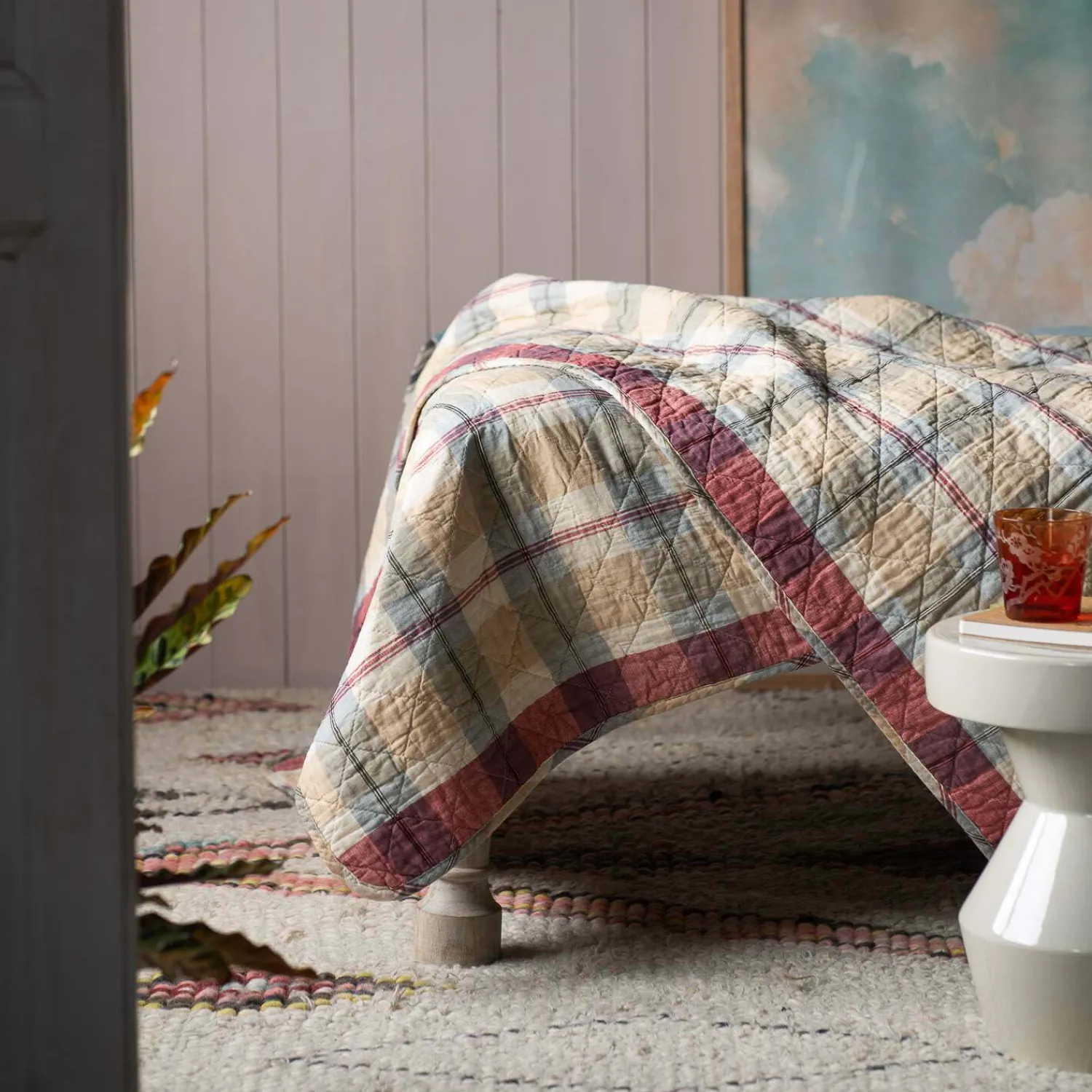 Graham & Green Multi-Coloured Check Cotton Quilt