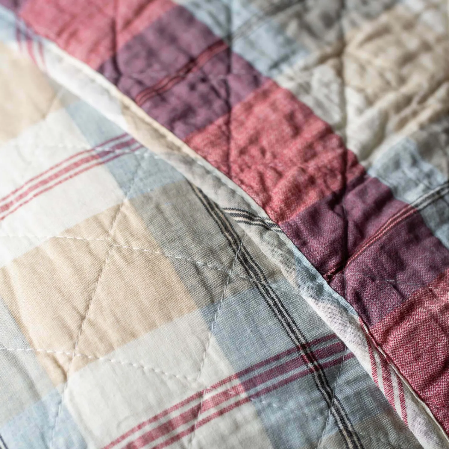 Graham & Green Multi-Coloured Check Cotton Quilt