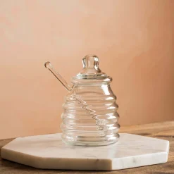Graham & Green Murcot Clear Glass Honey Pot