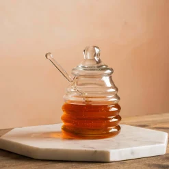 Graham & Green Murcot Clear Glass Honey Pot