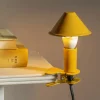 Graham & Green Mustard Enamel Mushroom Clip Lamp
