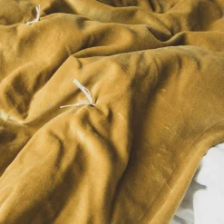 Graham & Green Mustard Velvet Pebble Quilts