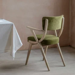 Graham & Green Myles Olive Velvet Armchair