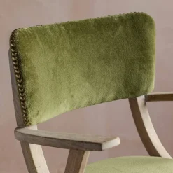 Graham & Green Myles Olive Velvet Armchair