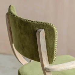 Graham & Green Myles Olive Velvet Armchair