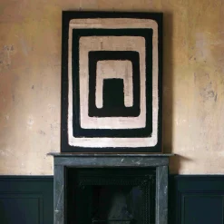 Graham & Green Natural and Black Abstract Print