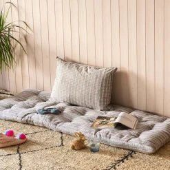 Graham & Green Natural and Blue Check Bed Roll