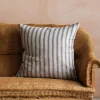 Graham & Green Natural Grey Striped Large Square Cushion