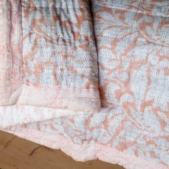 Graham & Green Natural Leaf Hand-Printed Quilt