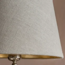 Graham & Green Natural Linen and Gold Straight Empire Lamp Shades