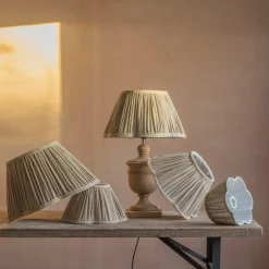 Graham & Green Natural Linen Scalloped Empire Lamp Shades