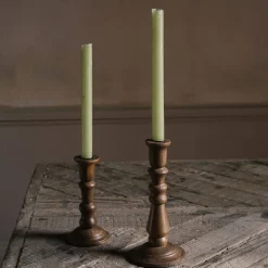 Graham & Green Natural Mango Wood Candle Holders