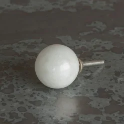 Graham & Green Natural White Marble Round Knob