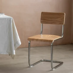 Graham & Green Natural Wood and Metal Dining Chair