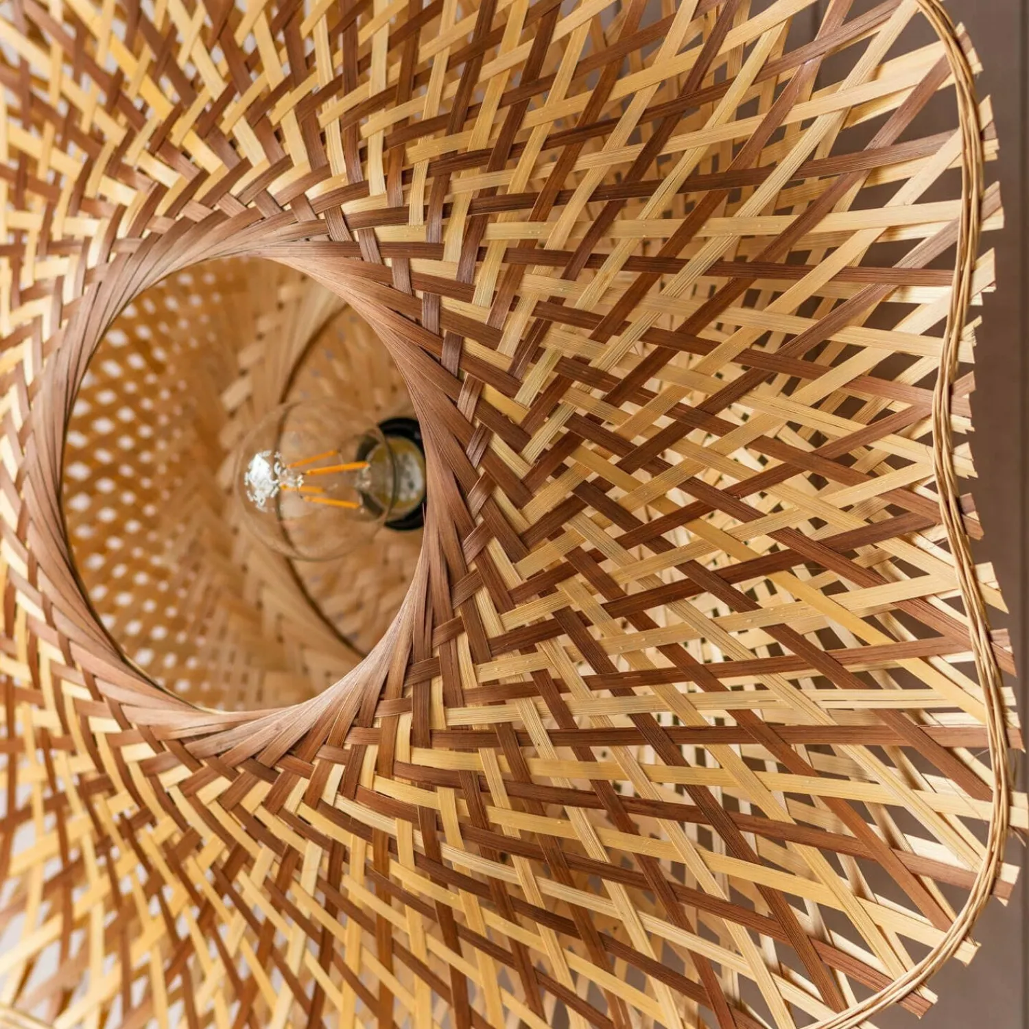 Graham & Green Natural Woven Bamboo Wall Light Medium