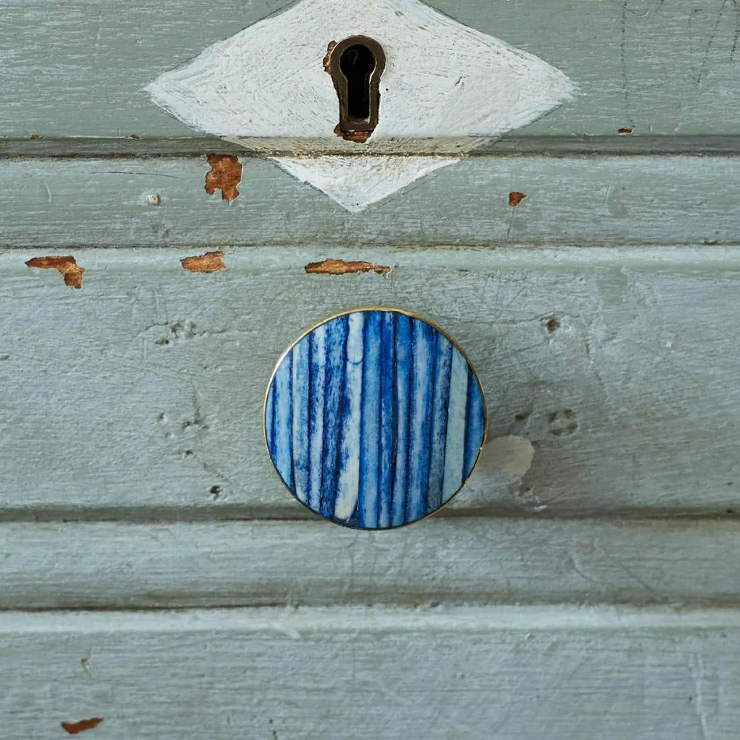 Graham & Green Navy And Gold Bone Knob