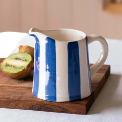 Graham & Green Navy and White Striped Creamer Jug