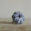 Graham & Green Navy Painted Flower Knob