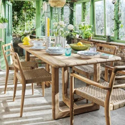 Graham & Green Noa Teak 6 Seater Rectangular Outdoor Dining Table