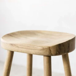 Graham & Green Oak Farmhouse Kitchen Stool